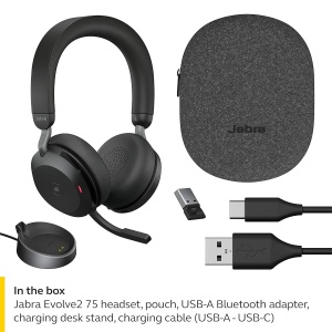 Casti audio Jabra Evolve2 75, wireless, cu 8 microfoane, ANC - Img 7
