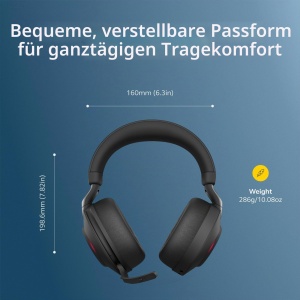 Casti audio Jabra Evolve2 85, wireless, cu ANC, negru, 37 ore autonomie - Img 6