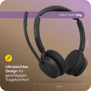 Casti audio Jabra Evolve3 45 Bluetooth, usor, microfon reversibil, USB-A - Img 5