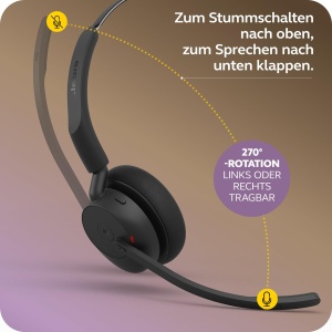 Casti audio Jabra Evolve3 45 Mono Bluetooth cu microfon, USB-A, pentru birou - Img 8