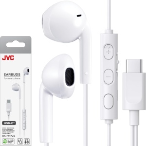 Casti audio JVC HAFR17UCW, USB-C, Negru, Neodym, Rezistente la apa