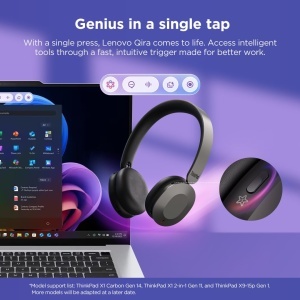 Casti audio Lenovo ThinkPad 8550 Aura Edition ANC Wireless USB-C Grau - Img 7