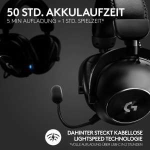 Casti audio Logitech G PRO X 2, wireless, 50 mm, negru - Img 3