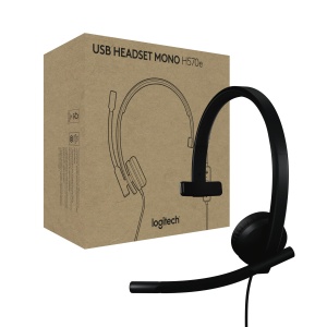 Casti audio Logitech H570e cu microfon, USB, compatibile PC si Mac - Img 1