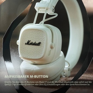 Casti audio Marshall Major V, 100 ore autonomie, design robust, culoare crema - Img 2