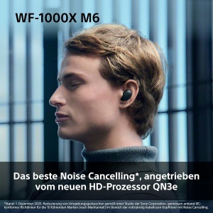 Casti audio Sony WF-1000XM6, Noise Cancelling, Bluetooth, Negru - Img 3