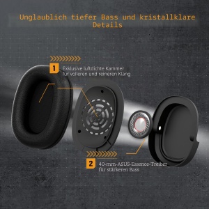 Casti audio wireless ASUS TUF H1, 7.1 surround sound, 25 metri raza - Img 3