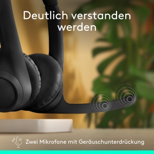 Casti Bluetooth fara fir Logitech Zone 300 cu microfon incl. anulare a zgomotului, compatibile cu Windows, Mac, Chrome, Linux, iOS, iPadOS, Android - Negru - Img 2