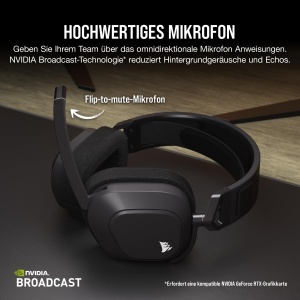 Casti gaming wireless Corsair HS80 MAX Dolby Atmos Bluetooth gri otel - Img 6