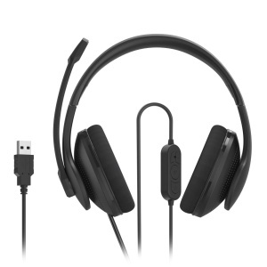 Casti Hama HS-USB300 V2 Over-Ear cu Microfon Negru USB-A 2m Cablu - Img 2