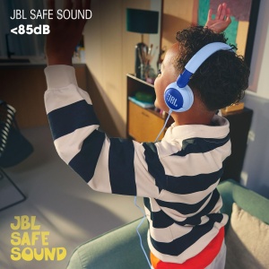 Casti JBL Junior 320 On-Ear pentru copii volum limitat 85 dB microfon integrat albastru - Img 3