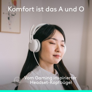 Casti Logitech Zone Wired 2 USB-C cu ANC Hibrid Adaptiv si Microfon cu Reducere de Zgomot - Alb - Img 5
