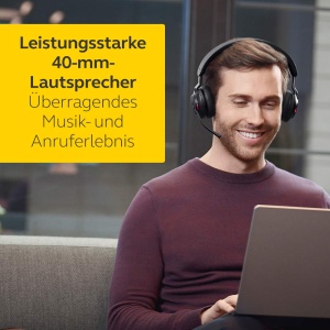 Casti wireless pentru PC Jabra Evolve2 65 - Casti stereo certificate UC cu anulare a zgomotului cu baterie de lunga durata - Adaptor Bluetooth USB-C - Negru - Img 6
