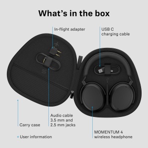 Casti wireless Sennheiser Momentum 4 Over-Ear Noise Cancelling Bluetooth Negru - Img 9