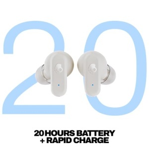 Casti wireless Skullcandy Dime 3 20 ore autonomie microfon compatibile Bluetooth alb - Img 2