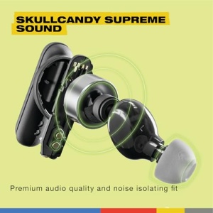 Casti wireless Skullcandy Smokin Buds autonomie 20 ore materiale sustenabile compatibile Bluetooth Negru - Img 4
