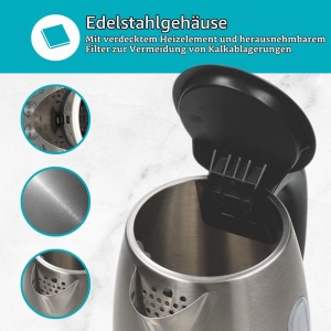 Cazan electric Nedis KAWK8000WIFI - 1,7 l, 2200 W, inox - Img 7