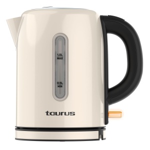Ceainic electric Taurus Vintage Compact Cream | 2400 W | 1 L | Baza 360deg | Oprire automata | LED | maner ergonomic | Viziera de apa | Otel inoxidabil | Cutit de cupa | Crema - Img 1