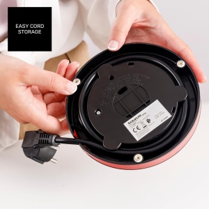 Ceainic electric Taurus Vintage Compact Red | 2400 W | 1 L | Baza 360deg | Oprire automata | LED | maner ergonomic | Viziera de apa | Otel inoxidabil | Indicator de cupa | Rosu - Img 9