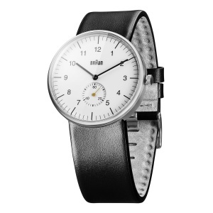 Ceas analogic pentru barbati Braun BN0024WHBKG, cadran alb, curea din piele neagra, 38mm - Img 2