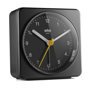 Ceas de perete analogic Braun BC03 B, negru, cu alarma crescendo si iluminare