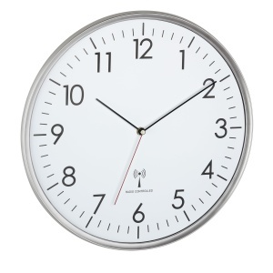 Ceas de perete TFA Dostmann 60.3514, design modern, albasilver, cu baterie inclusa