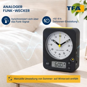 Ceas de perete TFA Dostmann Combo 60.1511.01.07 cu alarma digitala - Img 3