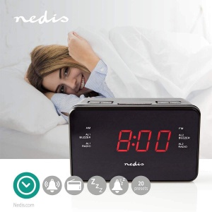 Ceas digital cu radio Nedis - 20 presetari AMFM, proiectie ora, snooze, negru - Img 4