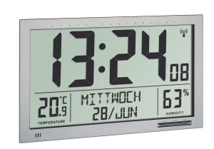 Ceas digital de perete TFA Dostmann 60.4517.54 cu display XL, argintiu