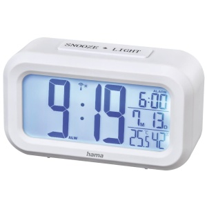 Ceas digital Hama RC 660, alba, cu alarma si iluminare LED