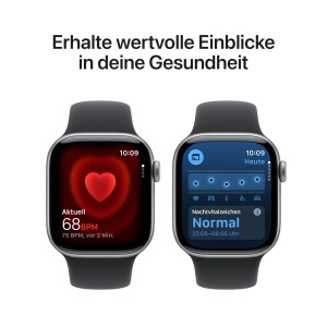 Ceas inteligent Apple Watch Series 11 GPS 42 mm, Aluminiu Space Grau, Bratara Sport Neagra - Img 4