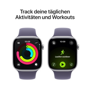 Ceas inteligent Apple Watch Series 11 GPS Cellular 46 mm, aluminiu argintiu, bratara sport nebuloasa - Img 3
