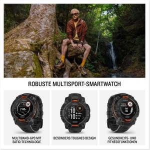 Ceas inteligent Garmin Instinct 3, 45mm, GPS, 28 zile autonomie, design robust - Img 2