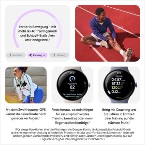Ceas inteligent Google Pixel Watch 4, 45 mm, Aluminium Satin Moonstone, Fitness Tracking - Img 7