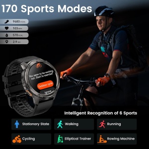 Ceas inteligent KOSPET TANK T3, 1.43 AMOLED, 50m rezistent la apa, autonomie 60 zile - Img 5