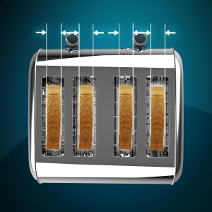 Cecotec Prajitor de paine vertical 4 fante scurte Toastin time 1700 Double Inox 1700 W 4 felii de paine fanta lata 38 cm 2 accesorii pentru chifle si  - Img 10