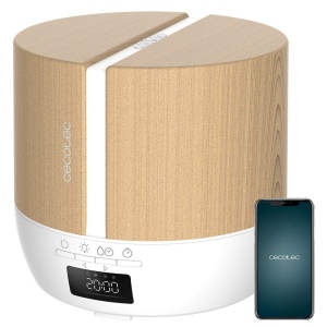 Cecotec PureAroma 550 Connected White Woody. Capacitate de 500 ml, ecran LED, difuzor, control Bluetooth, aplicatie, cronometru de 12 ore, 3 moduri de operare, acoperire de 30 m2