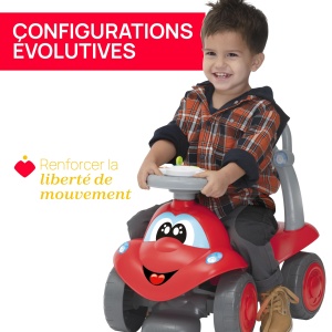 Chicco Billy Walk&Ride Eco+, Primii pasi, Dispozitiv de mers si calarie 2 in 1, Asamblare usoara, Ghidon ergonomic, Roti late, cu zgomot si lumini de conducere, Plastic reciclat, 12-36 luni, Rosu - Img 5