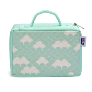Chicco - Set de igiena de calatorie pentru copii, 6 piese, perie si pieptene, manusa de burete, foarfece cu varfuri rotunjite, taietor de unghii si pile de unghii USA. - Img 2