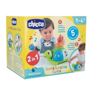 Chicco Sorting Turtle to Grow, 5 bile colorate, colorat, 1-4 ani - Img 5