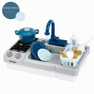 Chiuveta de Bucatarie pentru Copii Theo Klein Miele cu Funcie de Pompa, Accesorii Incluse - Img 6
