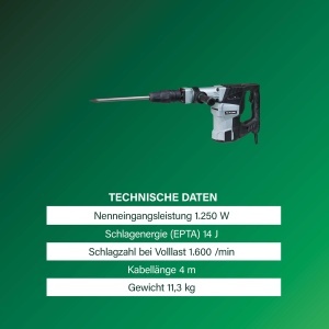 Ciocan demolator HiKOKI H60MC, 1250W, 14J, SDS-max - Img 3
