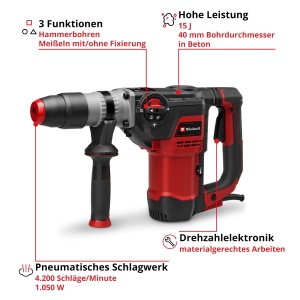 Ciocan rotopercutor Einhell TE-RH 4015 3F 2, 1050 W, 15 Joule - Img 2