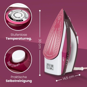 Clatronic(r) Fier de calcat cu abur cu talpa ceramica | 2600W | Fier de calcat cu abur | Rezervor de 350 ml | Timp de incalzire rapid | Fier de calcat cu abur cu anti-picurare si anti-calcar | Abur de fier | DB 3705 - Img 7