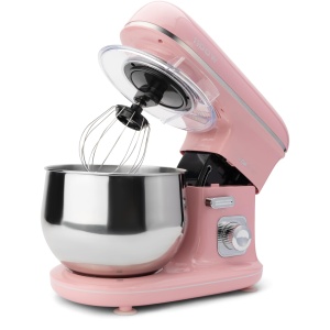 Clatronic Robot de bucatarie retro pentru coacere | Masina de framantat 5L cu motor puternic de 1100W | Masina de aluat cu carlig si tel | Masina de framantat aluat retro protectie impotriva stropirii cu deschidere de reumplere - KM 3711 roz