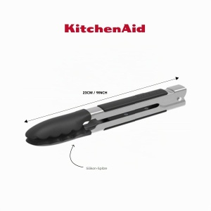 Cleste din inox KitchenAid, 23 cm, cu varfuri din silicon, rezistent la caldura - Img 3