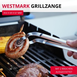 Cleste pentru gratar Westmark Twistmaster 1 buc - Cleste pentru carnati cu prindere rotativa - Cleste robust pentru carne din otel inoxidabil pentru g - Img 2