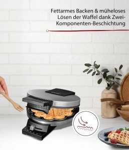 Cloer 189 Aparat pentru Wafe Inima 16 cm Antiaderent Inox 930W - Img 3