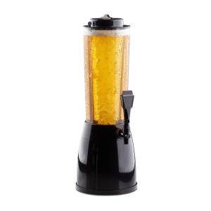 Coloana de bere Relaxdays cu robinet, IxLxA: 50 x 23 x 18 cm, capacitate 2,5 l, pompa transparenta, turn de bere, negru - Img 1