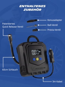 Compresor auto MICHELIN Air Power Easy 12V, 144W, Auto-Stopp, Digital - Img 6